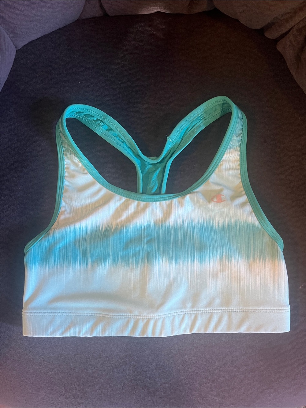 Champion Blue Aqua Ombre Womens Racerback Sports Bra